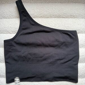 Athleta Black One-Shoulder Tank Top